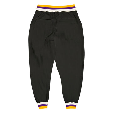 Custom Black Purple-Gold Sports Pants