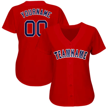 Custom Red Navy-White Baseball Jersey - Jersey