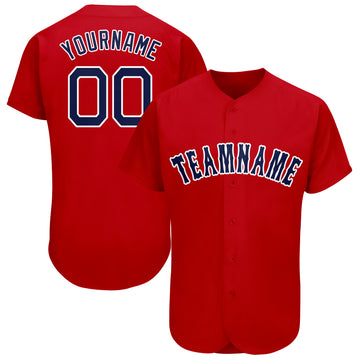 Custom Red Navy-White Baseball Jersey - Jersey