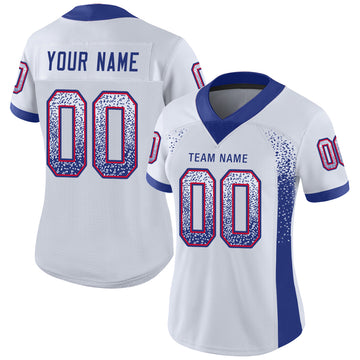 Custom White Royal-Red Mesh Drift Fashion Football Jersey - Jersey