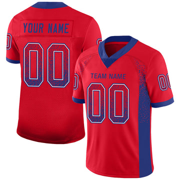 Custom Red Royal-White Mesh Drift Fashion Football Jersey - Jersey