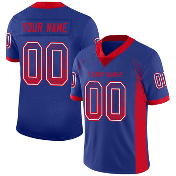 Custom Royal Red-White Mesh Drift Fashion Football Jersey - Jersey