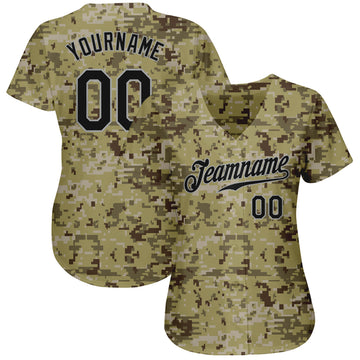 Custom Camo Black-Gray Authentic Salute To Service Baseball Jersey