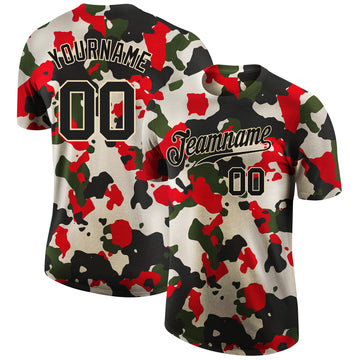 Custom Camo Black-Cream Performance Salute To Service T-Shirt