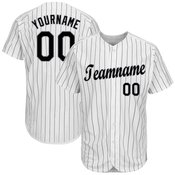 Custom White Black Strip Black-Gray Baseball Jersey - Jersey