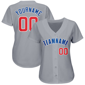 Custom Gray Red-Royal Baseball Jersey - Jersey