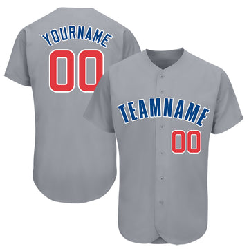 Custom Gray Red-Royal Baseball Jersey - Jersey