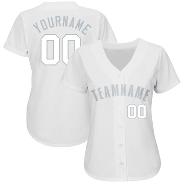 Custom White Gray Baseball Jersey - Jersey