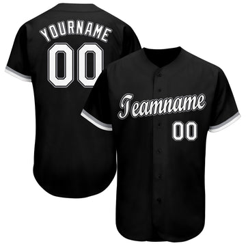 Custom Black White-Gray Baseball Jersey - Jersey