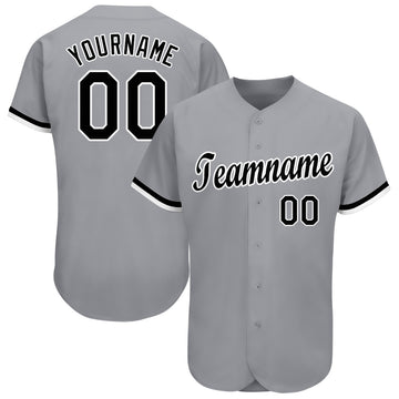 Custom Gray Black-White Baseball Jersey - Jersey