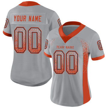 Custom Light Gray Orange-Navy Mesh Drift Fashion Football Jersey - Jersey