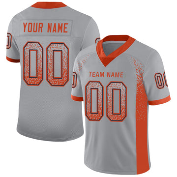 Custom Light Gray Orange-Navy Mesh Drift Fashion Football Jersey - Jersey