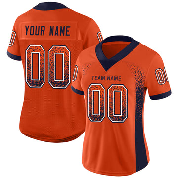 Custom Orange Navy-White Mesh Drift Fashion Football Jersey - Jersey