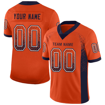 Custom Orange Navy-White Mesh Drift Fashion Football Jersey - Jersey