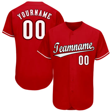 Custom Red White-Black Baseball Jersey - Jersey