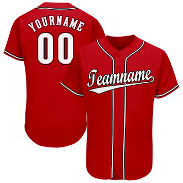 Custom Red White-Black Baseball Jersey - Jersey