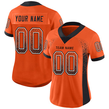 Custom Orange Black-White Mesh Drift Fashion Football Jersey - Jersey