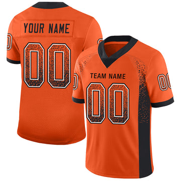 Custom Orange Black-White Mesh Drift Fashion Football Jersey - Jersey