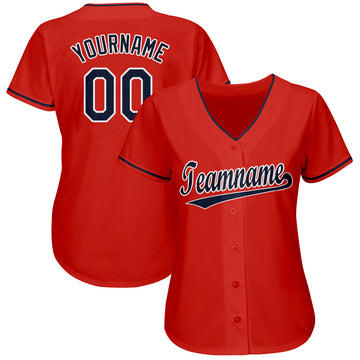 Custom Red Navy-White Baseball Jersey - Jersey