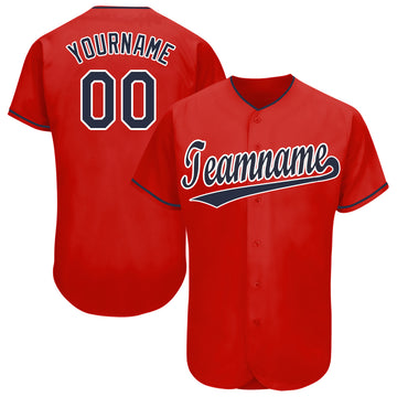 Custom Red Navy-White Baseball Jersey - Jersey