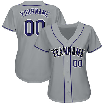 Custom Gray Purple-Black Baseball Jersey - Jersey