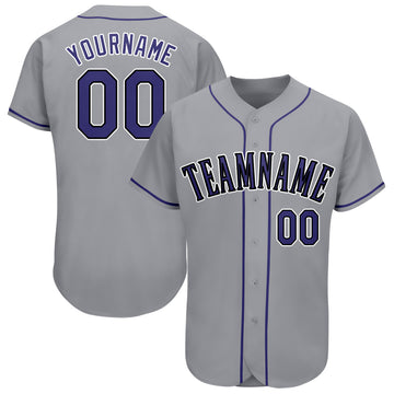 Custom Gray Purple-Black Baseball Jersey - Jersey