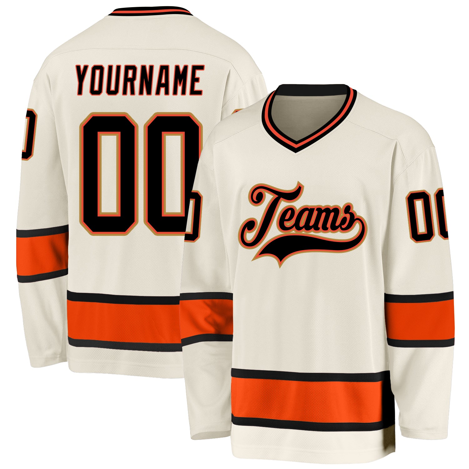  Custom Name Team Logo Number Cream Black-Orange Hockey Jersey,  Customized Personalized Team Name Number V-Neck Sports Hockey Jersey for  Men Women Youth : Clothing, Shoes & Jewelry