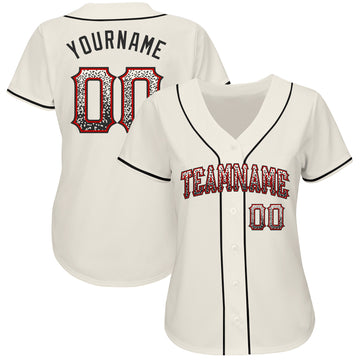 Custom Cream Black-Red Authentic Drift Fashion Baseball Jersey