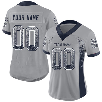 Custom Light Gray Navy-White Mesh Drift Fashion Football Jersey - Jersey