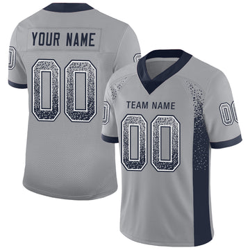 Custom Light Gray Navy-White Mesh Drift Fashion Football Jersey - Jersey