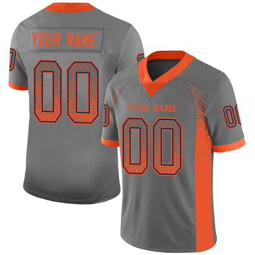 Custom Gray Orange-Navy Mesh Drift Fashion Football Jersey - Jersey