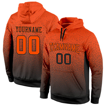 Custom Stitched Black Orange Fade Fashion Sports Pullover Sweatshirt Hoodie