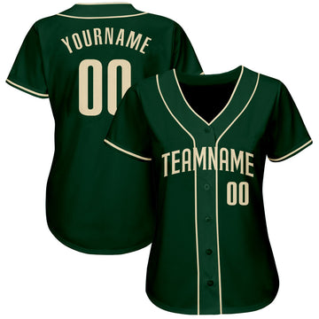 Custom Green Cream Authentic Baseball Jersey