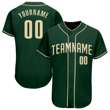 Custom Green Cream Authentic Baseball Jersey