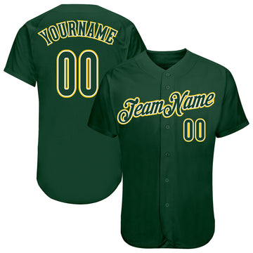 Custom Green Green-Gold Authentic Baseball Jersey