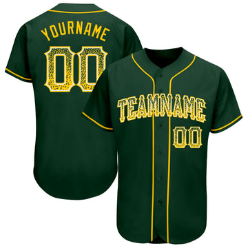 Custom Green Gold-White Authentic Drift Fashion Baseball Jersey