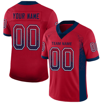 Custom Red Navy-White Mesh Drift Fashion Football Jersey - Jersey