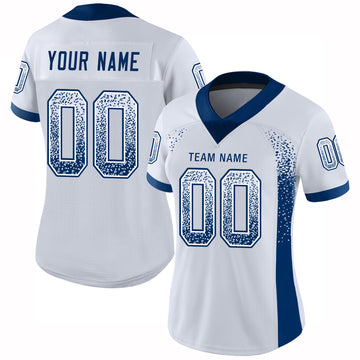 Custom White Royal Mesh Drift Fashion Football Jersey - Jersey