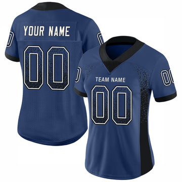 Custom Royal Black-White Mesh Drift Fashion Football Jersey - Jersey