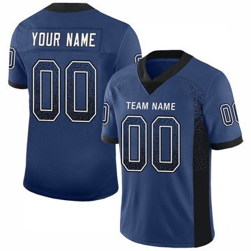 Custom Royal Black-White Mesh Drift Fashion Football Jersey - Jersey