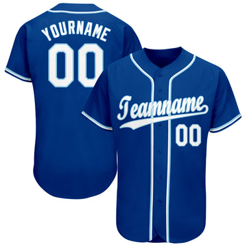 Custom Royal White-Light Blue Baseball Jersey - Jersey