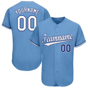 Custom Light Blue White-Royal Baseball Jersey - Jersey