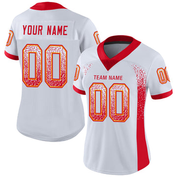 Custom White Scarlet-Gold Mesh Drift Fashion Football Jersey - Jersey