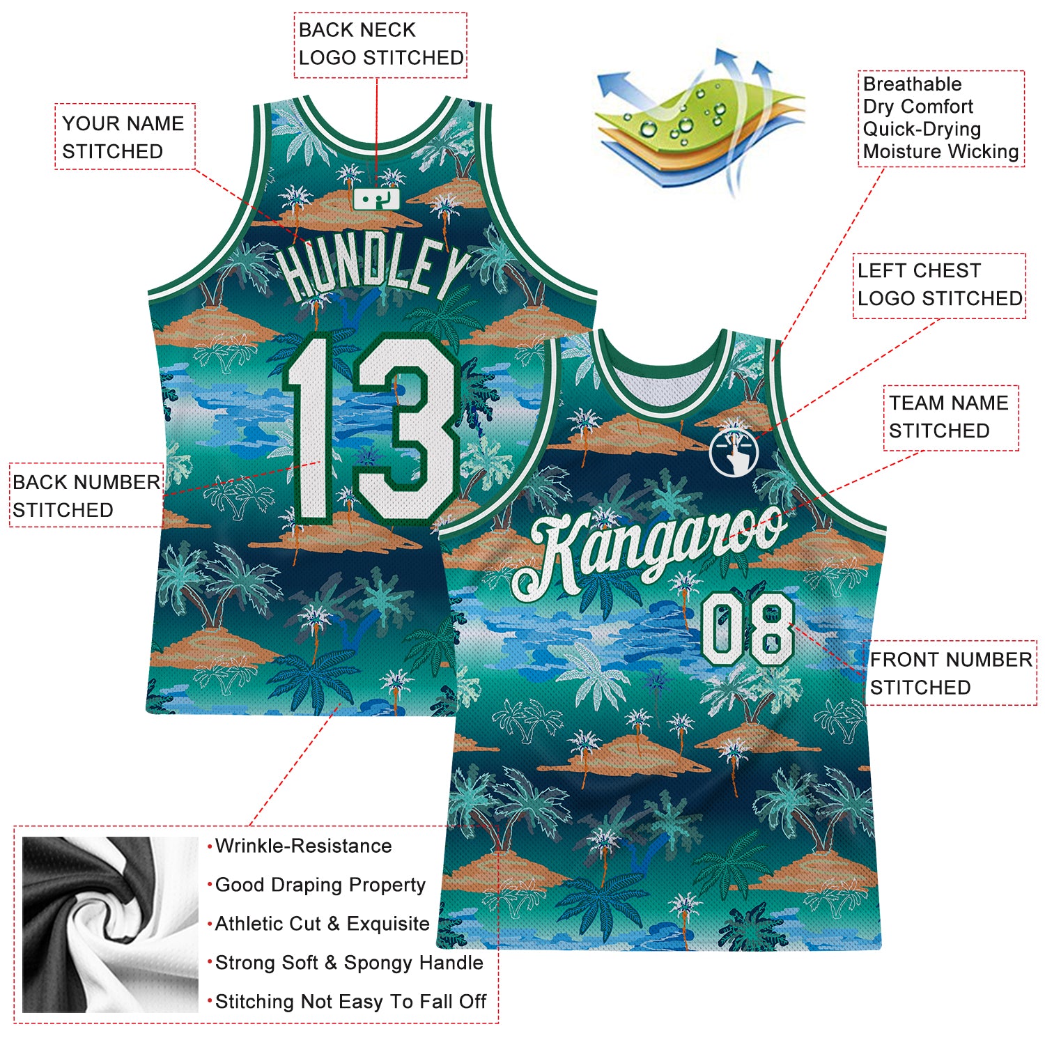 Polyester Soft Comfortable Sublimation Custom Basketball Jersey