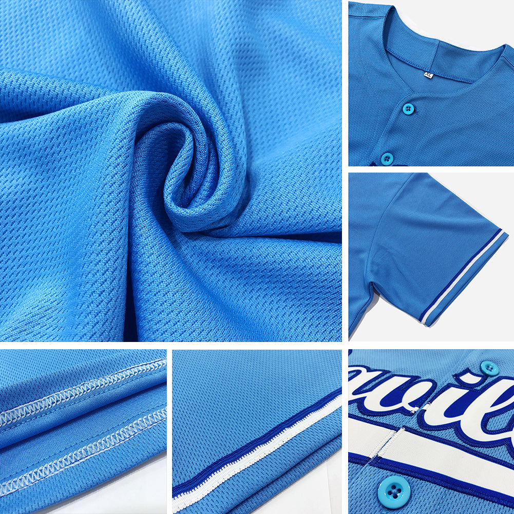 Custom Royals Jersey - Light Blue Stitch Baseball Gear - Pullama