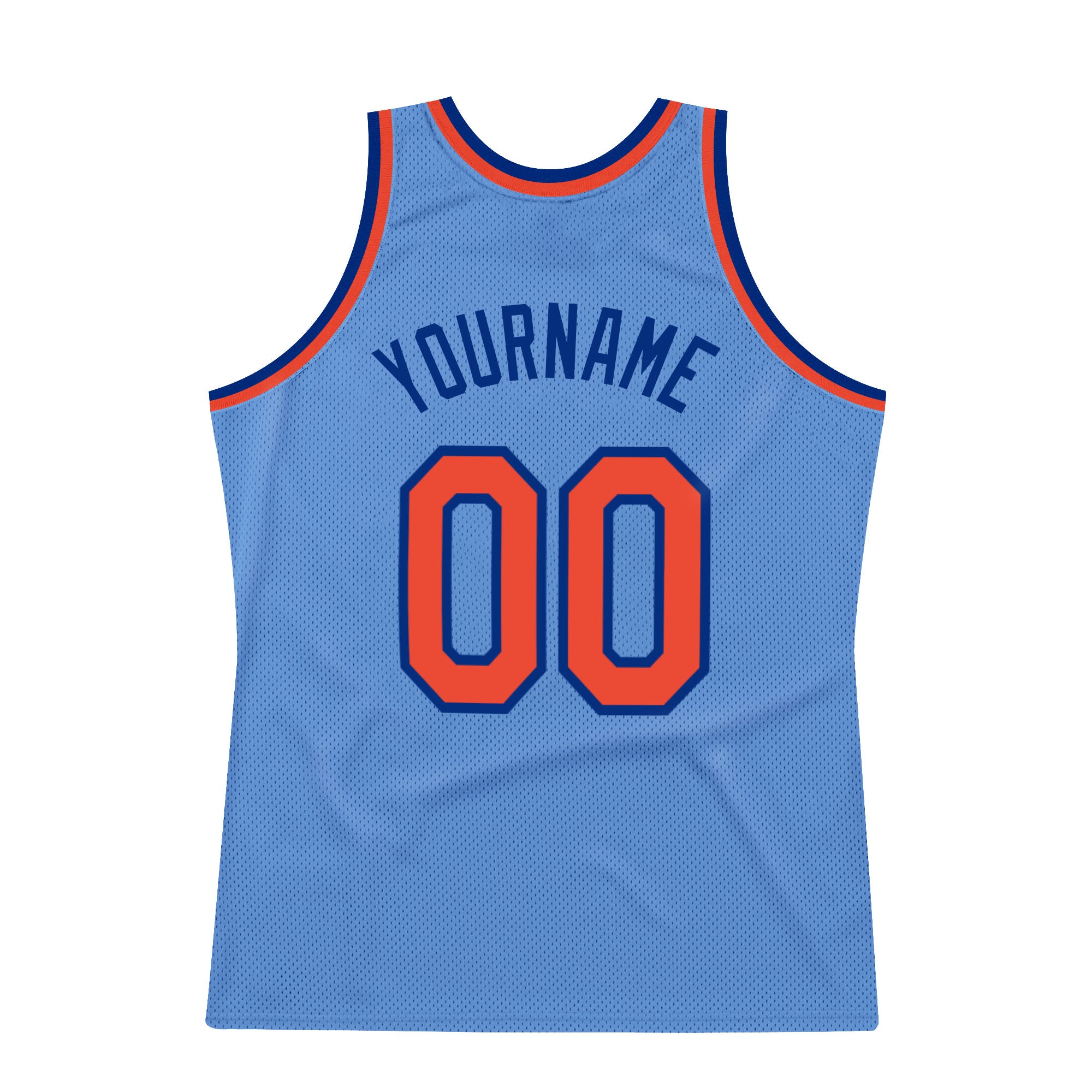 Custom Team Orange Basketball White Authentic Blue Throwback Jersey  Discount - FansIdea