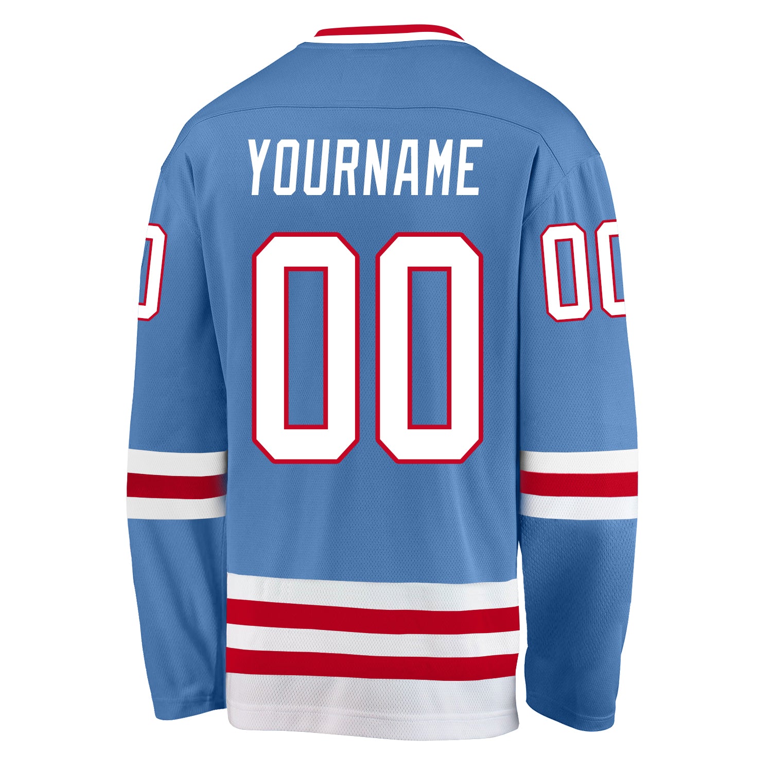 Custom Hockey Jersey Light Blue Pink-White