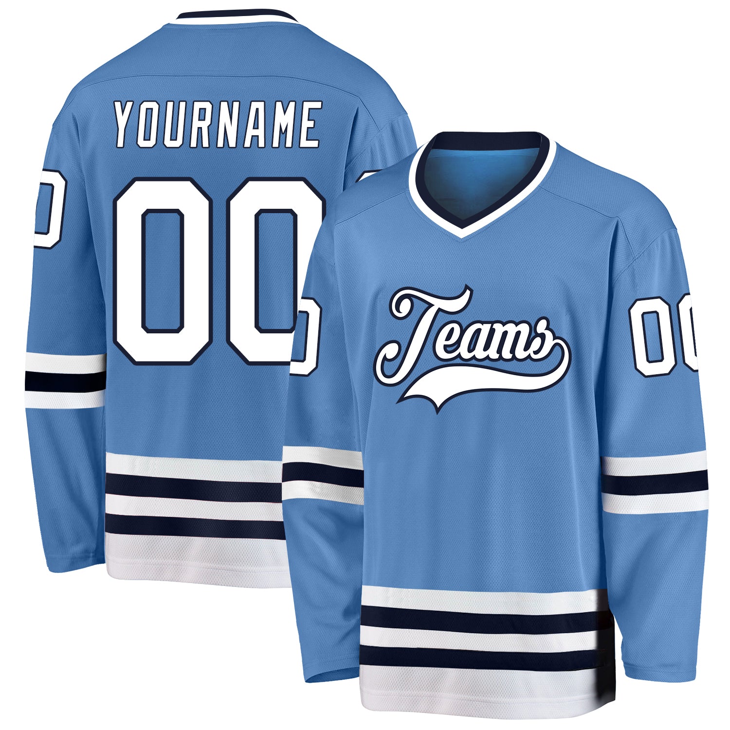 Custom White Navy-Neon Green Hockey Jersey Discount