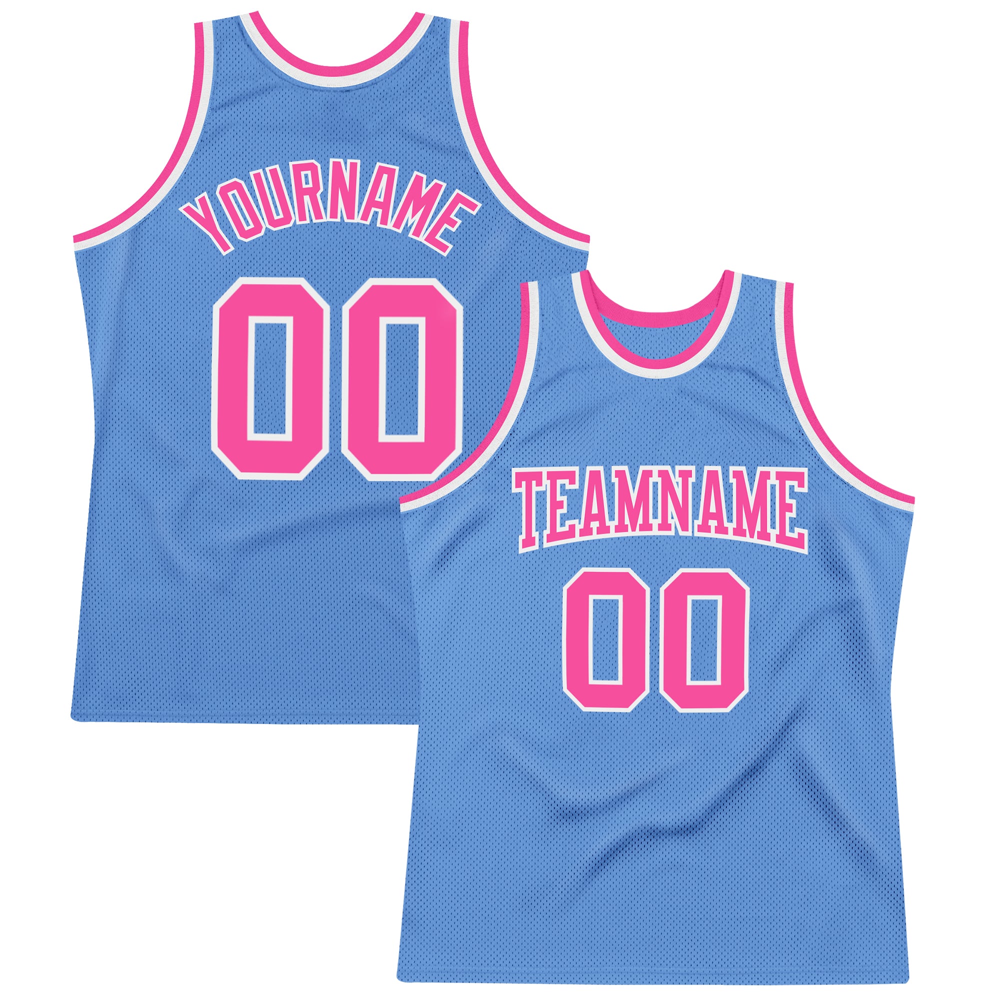 Sale Build Pink Baseball Authentic White Throwback Shirt Light Blue –  CustomJerseysPro