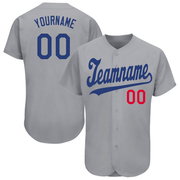 Custom Gray Royal-Red Baseball Jersey - Jersey